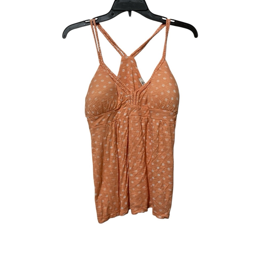 American Rag Tank Top Size Small Sleeveless Casual Beachy Orange  White Dots